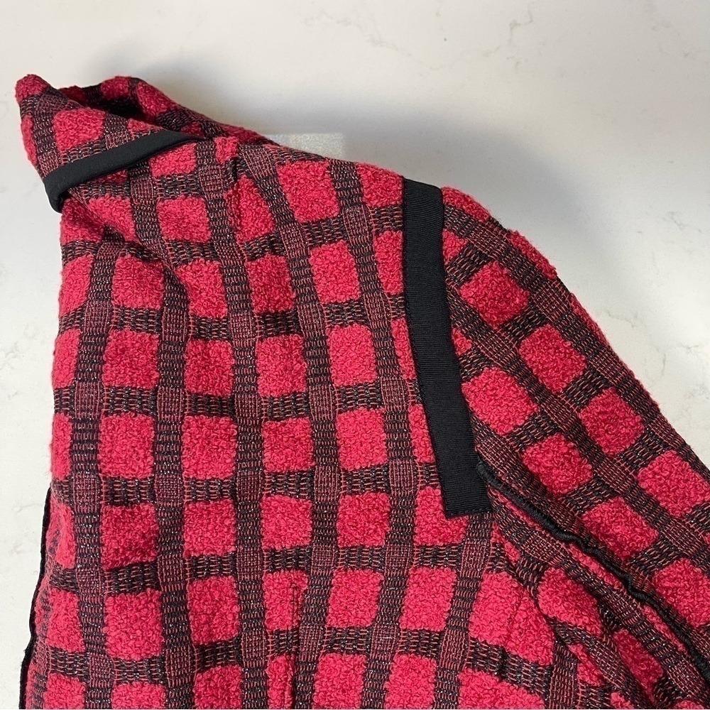 Carlisle Red Black Tweed Plaid Blazer Jacket Career Women's Size 16 - Picture 12 of 16